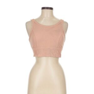 American Eagles Offline Sports Bra Medium Ribbed Crop Top Peach Pink M Aerie